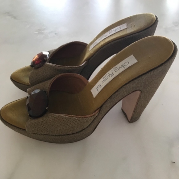 Olivia Rose Tal Natural Woven Gem Heels - Picture 2 of 6